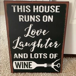 Wine home decor sign